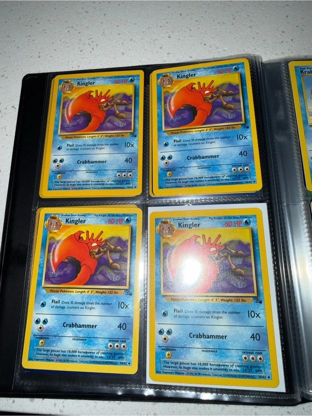 Pokémon Kingler Pokémon cards Trading Cards Blue & Yellow vintage lot of 4